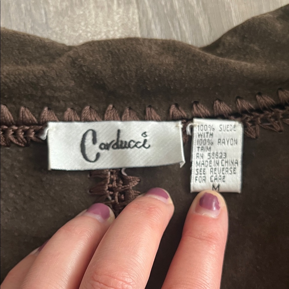 Vintage Suede Corducci Crochet Jacket - Picture 3 of 6